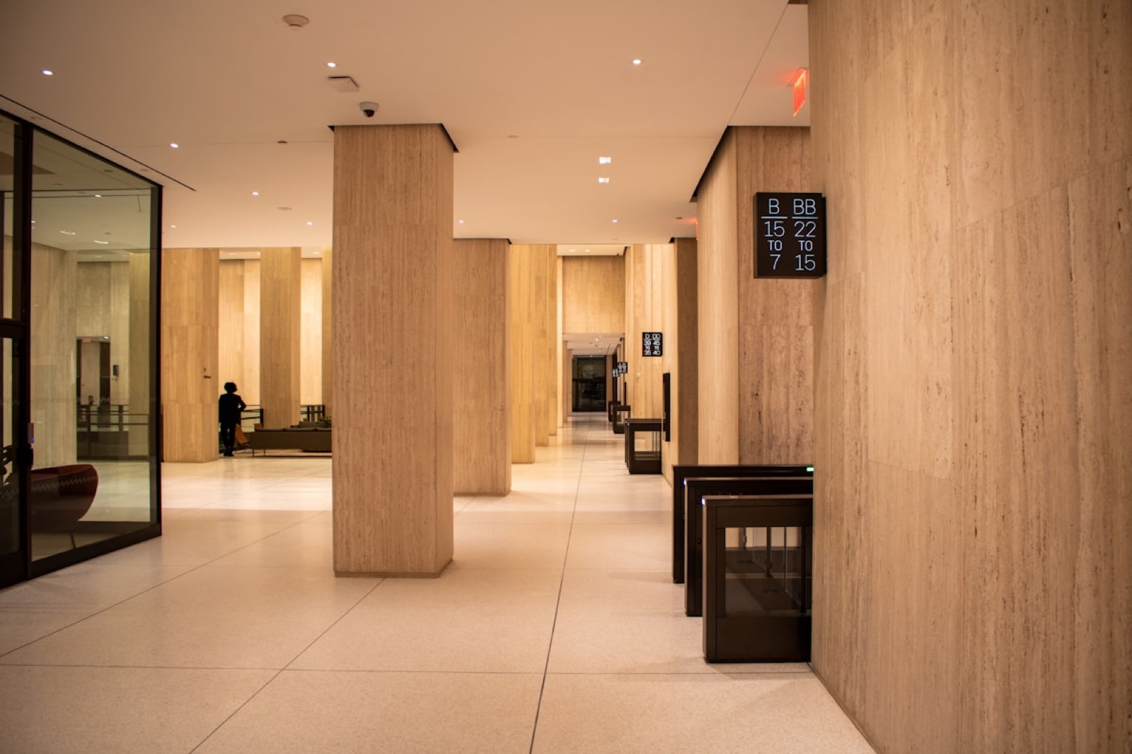 Well-maintained commercial building lobby serviced under a Royal Caspian property management cleaning contract